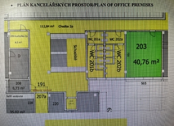 Reprezentativní kancelářské prostory 40,76 m2 k pronájmu, parkování, ulice Průmyslová, Hostivař