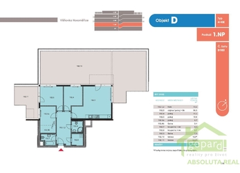 Prodej bytu 4+kk, 97,9m2, terasa 141,6 m2, Horoměřice