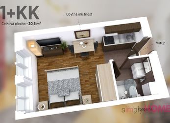 Prodej byt 1+kk, 21 m2, ul. Cimburkova, Praha 3 - Žižkov
