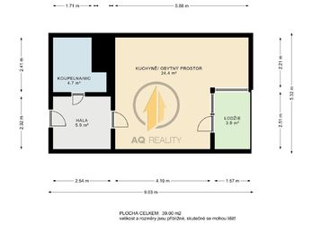 Prodej nového nízkonákladového bytu 1+kk o výměře 37 m2 s lodžií