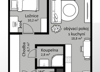 Prodej bytu 2+kk - Teplická, Praha 9