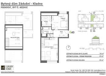 Prodej podkrovního bytu 2+KK 91 m2, Kladno, Residence U zámecké zahrady
