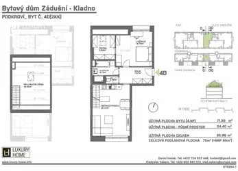 Prodej podkrovního bytu 2+KK 99 m2, Kladno, Residence U zámecké zahrady