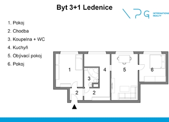 Prodej bytu 3+1, 69 m², Ledenice, ul. Na Oborách