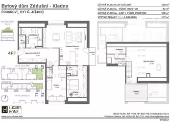 Prodej podkrovního bytu 4+KK 167 m2, Kladno, Residence U zámecké zahrady