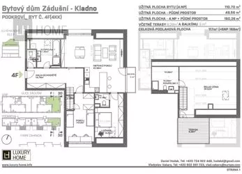 Prodej podkrovního bytu 4+KK 168 m2, Kladno, Residence U zámecké zahrady