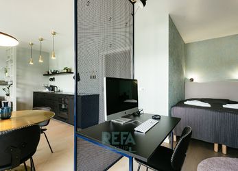 Nabízíme k pronájmu luxusní byt 1+kk 46 m2 s předzahrádkou 12 m2, Rezidence DOCK