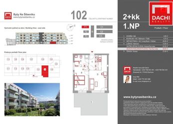 Prodej novostavby byt 102 F1  2+kk 48,60m s terasou 27,40m, Olomouc, Bytové domy Na Šibeníku II.etap