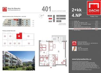 Prodej novostavby byt 401 F2  2+kk 55,9m s balkonem 6m, Olomouc, Bytové domy Na Šibeníku II.etapa