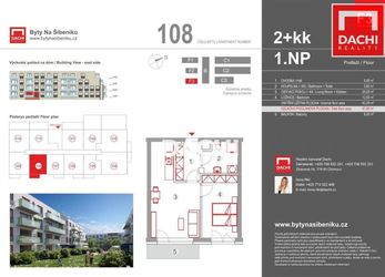 Prodej novostavby byt 108 F3  2+kk 47,90m s balkonem 6,0m, Olomouc, Bytové domy Na Šibeníku II.etapa