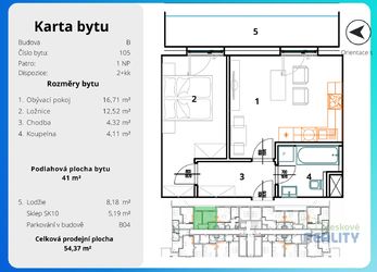 Prodej bytu 2+kk 41 m²