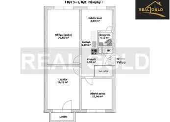 Prodej slunného bytu 3+1, v OV, 75 m², Třebíč, Nové Dvory, ul. Kpt. Nálepky