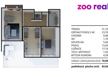 Prodej, novostavba bytu 3+kk, Olomouc, Věry Pánkové
