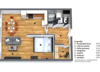 Prodej bytu 1+kk po rekonstrukci, 42 m2, OV, Topolová - Milovice