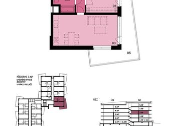Prodej bytu 2+kk, 60m2 + terasa 18, 53m2 + sklep, Karlovy Vary, Residence Růžák