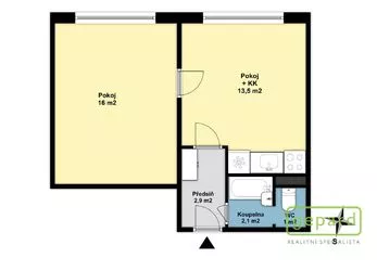 Prodej bytu 2+kk, 35,5 m2, sídliště Holý Vrch, Česká Lípa