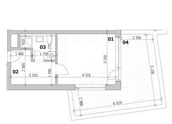 Družstevní byt 1+kk, 29 m2 + terasa 20,66 m2, Residence Růžák budova B