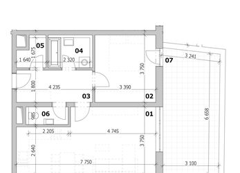 Družstevní byt 2+kk, 60,06 m2 + terasa 20,66 m2, Residence Růžák budova B