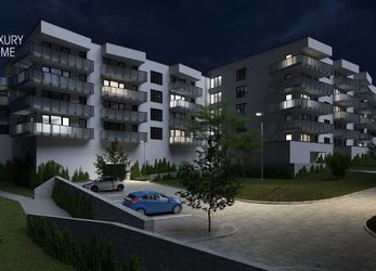 Družstevní byt 2+kk, 60,36 m2 + balkón 18,53 m2,  Residence Růžák budova B
