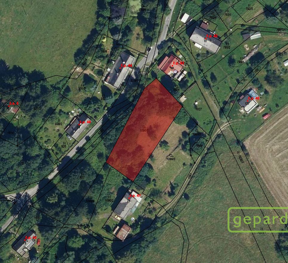Prodej stavebního pozemku 1634 m²