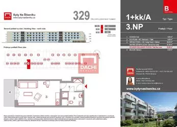 Prodej ateliéru B.329 – 1+kk  32,90m² s balkonem 6,10m², Olomouc, Byty Na Šibeníku II.etapa