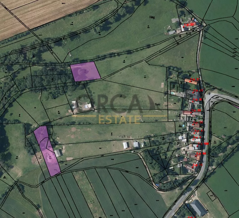 Prodej pozemků o výměře 3687 m2 v k.ú. Červená Lhota u Řimic (okres Olomouc)