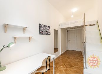 Praha 5, rezidenční bydlení, pronájem krásného pokoje 15m2, náměstí Kinských, dostupný od 1.6.