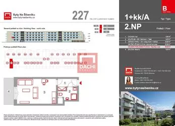 Prodej ateliéru B.227 – 1+kk  34,50m² s balkonem 6,20m², Olomouc, Byty Na Šibeníku II.etapa