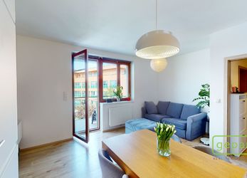 Prodej bytu 2+kk/B/GS/s, 49,9 m2 + 5,6 m2, Praha – Hostivař