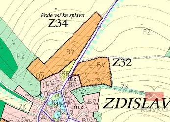 Prodej stavebního pozemku, 1268 m², Herálec - Zdislavice, okres Havlíčkův Brod