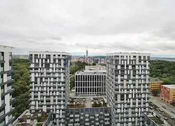 Pronájem bytu 2+kk, 17.p., 76m2, rezidence Garden Towers, ul. Olšanská, Praha 3 - Žižkov