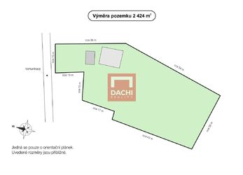 Výhradní prodej stavebního pozemku o výměře 2.424 m² v k. ú. Tři Dvory u Litovle.