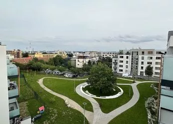 Pronájem nového bytu 1+kk, 32m² + balkon 6m², ul. Azzoniho, Praha 10 - Malešice, zařízený