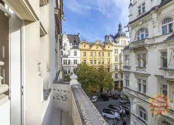 Praha 1 - nabídka pronájmu bytu 3+1 (138 m2) po rekonstrukci, Pařížská ulice, recepce, balkon, klima