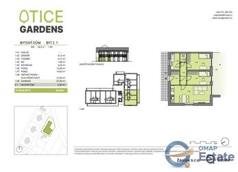 Novostavba 3+KK, 66,30 m2, zahrada 67 m2, garáž nebo venkovní stání, výtah