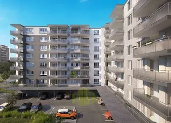 Pronájem novostavby bytu 1+kk 28,10 m2 + 6,06 m2 balkon, Janského, Olomouc - Povel