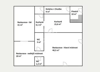 Prodej domu 4+kk - 99 m2 + restaurace 137 m2, pozemek 312 m2, Šluknov