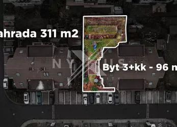 Prodej bytu 3+kk - 96 m2 + zahrada 311 m2 a 2 parkovací stání, Smetanova - Jinočany