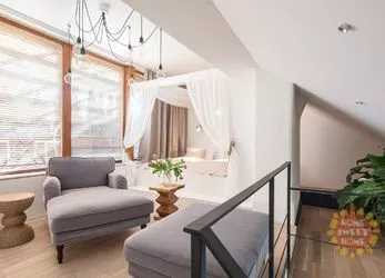 Luxusní zařízený byt 1+1 k pronájmu (38m2), terasa, Residence Holečkova