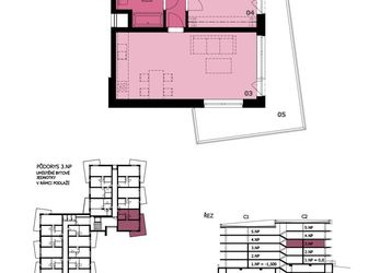 Prodej družstevního bytu 2+kk, 60m2 + terasa 18, 53m2 + sklep, Karlovy Vary, Residence Růžák