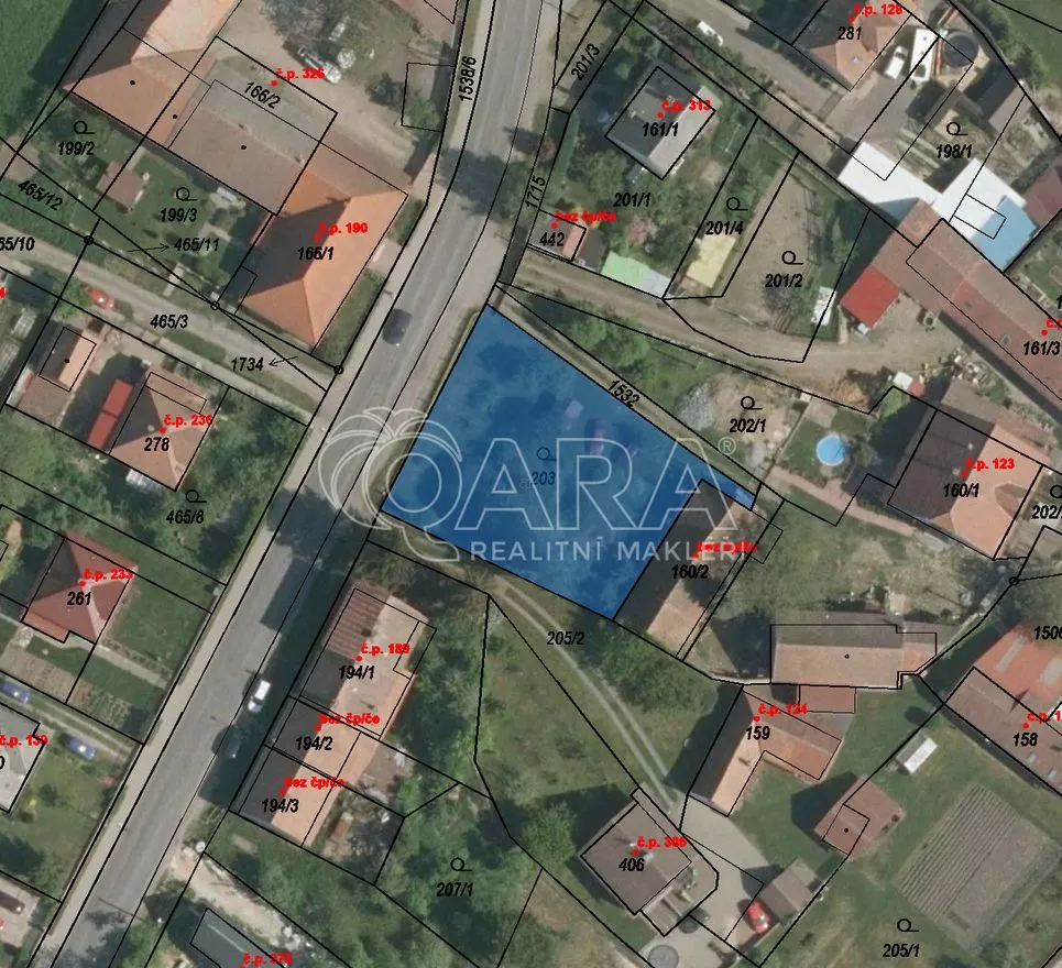 Prodej stavební parcely v Rosicích u Chrasti