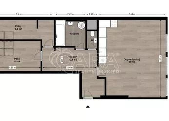 Nový a světlý podkrovní byt 3+kk, 74 m², Vinohrady