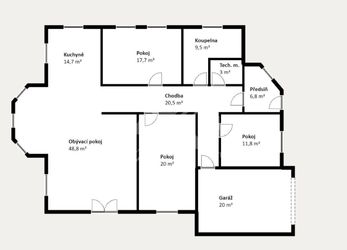 Prodej bungalovu 4+kk - 153 m2 + garáž, pozemek 1 036 m2, Postřižín - Odolena Voda