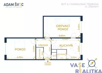 Prodej, byt 2+1, Moravská Třebová- Předměstí, ul. Západní