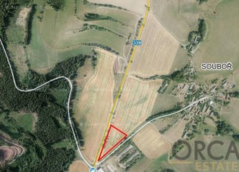 Prodej 1,6 ha investičního pozemku v k.ú. Souboř