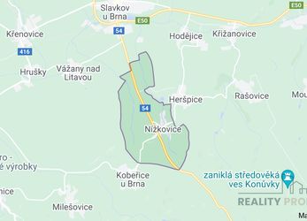 Prodej pozemků  1172 m2 , katastrálním území  Nížkovice, okres Vyškov