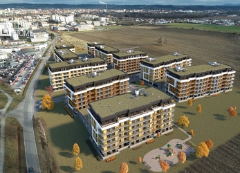Prodej bytu 1+kk o velikosti 37,3 m2 s terasou 5,4 m2, Nová čtvrť Branišovská