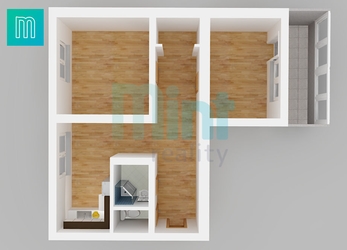 Prodej bytu 2+1 [63 m²] s lodžií, ulice Josefa Brabce, Ostrava - Moravská Ostrava a Přívoz